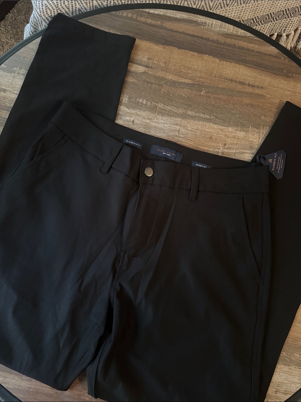 Marc Anthony Men's Black Chinos - Classic Tailored Fit